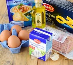 Carbonara pasta recipe with bacon and cream: cooking options
